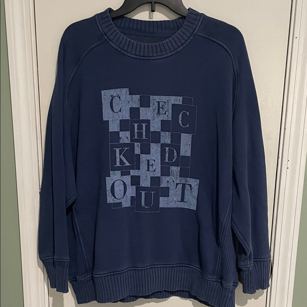 Aerie Dark Blue oversized graphic Sweatshirt